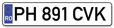 Placuta inmatriculare numar auto  PH-891-CVK, PH 891 CVK, PH891CVK