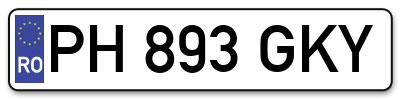 Placuta inmatriculare numar auto  PH-893-GKY, PH 893 GKY, PH893GKY