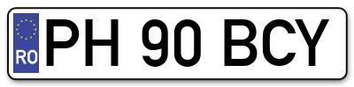 Placuta inmatriculare numar auto  PH-90-BCY, PH 90 BCY, PH90BCY