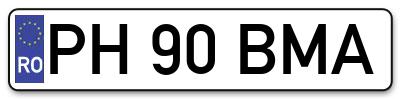 Placuta inmatriculare numar auto  PH-90-BMA, PH 90 BMA, PH90BMA