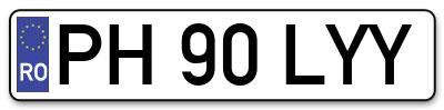 Placuta inmatriculare numar auto  PH-90-LYY, PH 90 LYY, PH90LYY