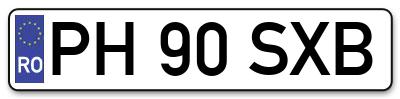 Placuta inmatriculare numar auto  PH-90-SXB, PH 90 SXB, PH90SXB