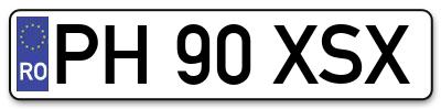 Placuta inmatriculare numar auto  PH-90-XSX, PH 90 XSX, PH90XSX