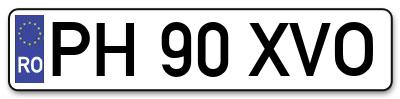 Placuta inmatriculare numar auto  PH-90-XVO, PH 90 XVO, PH90XVO