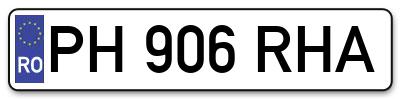 Placuta inmatriculare numar auto  PH-906-RHA, PH 906 RHA, PH906RHA