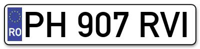 Placuta inmatriculare numar auto  PH-907-RVI, PH 907 RVI, PH907RVI