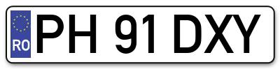 Placuta inmatriculare numar auto  PH-91-DXY, PH 91 DXY, PH91DXY
