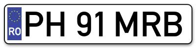 Placuta inmatriculare numar auto  PH-91-MRB, PH 91 MRB, PH91MRB