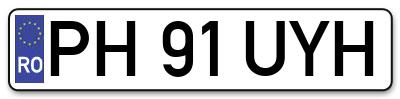 Placuta inmatriculare numar auto  PH-91-UYH, PH 91 UYH, PH91UYH