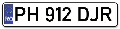 Placuta inmatriculare numar auto  PH-912-DJR, PH 912 DJR, PH912DJR