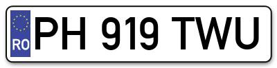 Placuta inmatriculare numar auto  PH-919-TWU, PH 919 TWU, PH919TWU