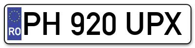 Placuta inmatriculare numar auto  PH-920-UPX, PH 920 UPX, PH920UPX