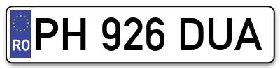 Placuta inmatriculare numar auto  PH-926-DUA, PH 926 DUA, PH926DUA