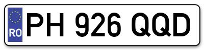 Placuta inmatriculare numar auto  PH-926-QQD, PH 926 QQD, PH926QQD