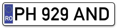 Placuta inmatriculare numar auto  PH-929-AND, PH 929 AND, PH929AND