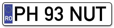 Placuta inmatriculare numar auto  PH-93-NUT, PH 93 NUT, PH93NUT
