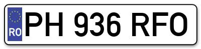 Placuta inmatriculare numar auto  PH-936-RFO, PH 936 RFO, PH936RFO