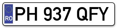 Placuta inmatriculare numar auto  PH-937-QFY, PH 937 QFY, PH937QFY