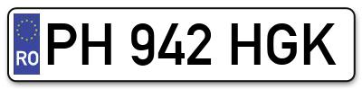 Placuta inmatriculare numar auto  PH-942-HGK, PH 942 HGK, PH942HGK