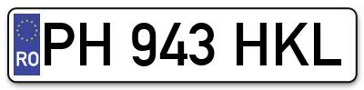 Placuta inmatriculare numar auto  PH-943-HKL, PH 943 HKL, PH943HKL