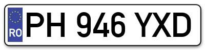 Placuta inmatriculare numar auto  PH-946-YXD, PH 946 YXD, PH946YXD