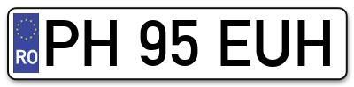 Placuta inmatriculare numar auto  PH-95-EUH, PH 95 EUH, PH95EUH