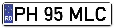 Placuta inmatriculare numar auto  PH-95-MLC, PH 95 MLC, PH95MLC