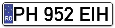 Placuta inmatriculare numar auto  PH-952-EIH, PH 952 EIH, PH952EIH