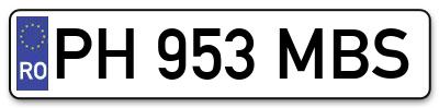 Placuta inmatriculare numar auto  PH-953-MBS, PH 953 MBS, PH953MBS