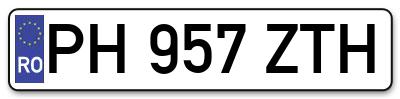 Placuta inmatriculare numar auto  PH-957-ZTH, PH 957 ZTH, PH957ZTH
