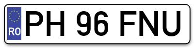 Placuta inmatriculare numar auto  PH-96-FNU, PH 96 FNU, PH96FNU