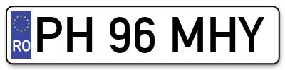 Placuta inmatriculare numar auto  PH-96-MHY, PH 96 MHY, PH96MHY