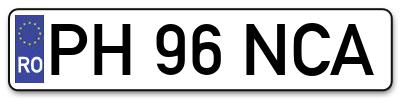 Placuta inmatriculare numar auto  PH-96-NCA, PH 96 NCA, PH96NCA