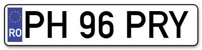 Placuta inmatriculare numar auto  PH-96-PRY, PH 96 PRY, PH96PRY