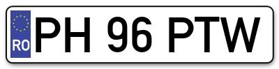 Placuta inmatriculare numar auto  PH-96-PTW, PH 96 PTW, PH96PTW