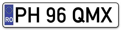 Placuta inmatriculare numar auto  PH-96-QMX, PH 96 QMX, PH96QMX
