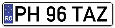 Placuta inmatriculare numar auto  PH-96-TAZ, PH 96 TAZ, PH96TAZ