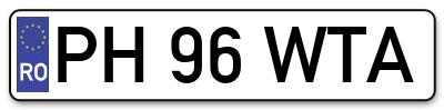 Placuta inmatriculare numar auto  PH-96-WTA, PH 96 WTA, PH96WTA