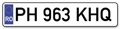 Placuta inmatriculare numar auto  PH-963-KHQ, PH 963 KHQ, PH963KHQ