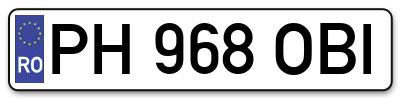 Placuta inmatriculare numar auto  PH-968-OBI, PH 968 OBI, PH968OBI
