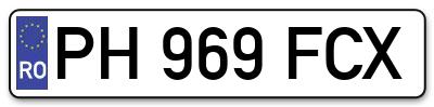 Placuta inmatriculare numar auto  PH-969-FCX, PH 969 FCX, PH969FCX