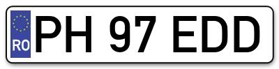 Placuta inmatriculare numar auto  PH-97-EDD, PH 97 EDD, PH97EDD