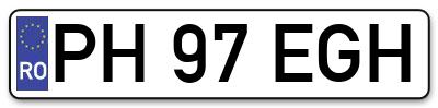 Placuta inmatriculare numar auto  PH-97-EGH, PH 97 EGH, PH97EGH