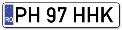 Placuta inmatriculare numar auto  PH-97-HHK, PH 97 HHK, PH97HHK