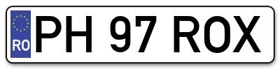 Placuta inmatriculare numar auto  PH-97-ROX, PH 97 ROX, PH97ROX