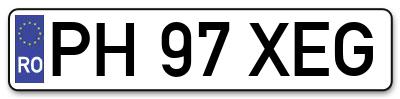 Placuta inmatriculare numar auto  PH-97-XEG, PH 97 XEG, PH97XEG