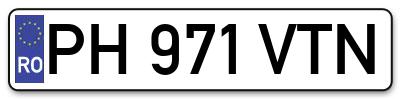 Placuta inmatriculare numar auto  PH-971-VTN, PH 971 VTN, PH971VTN