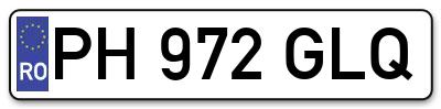 Placuta inmatriculare numar auto  PH-972-GLQ, PH 972 GLQ, PH972GLQ