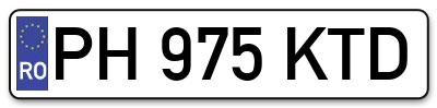 Placuta inmatriculare numar auto  PH-975-KTD, PH 975 KTD, PH975KTD