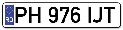 Placuta inmatriculare numar auto  PH-976-IJT, PH 976 IJT, PH976IJT